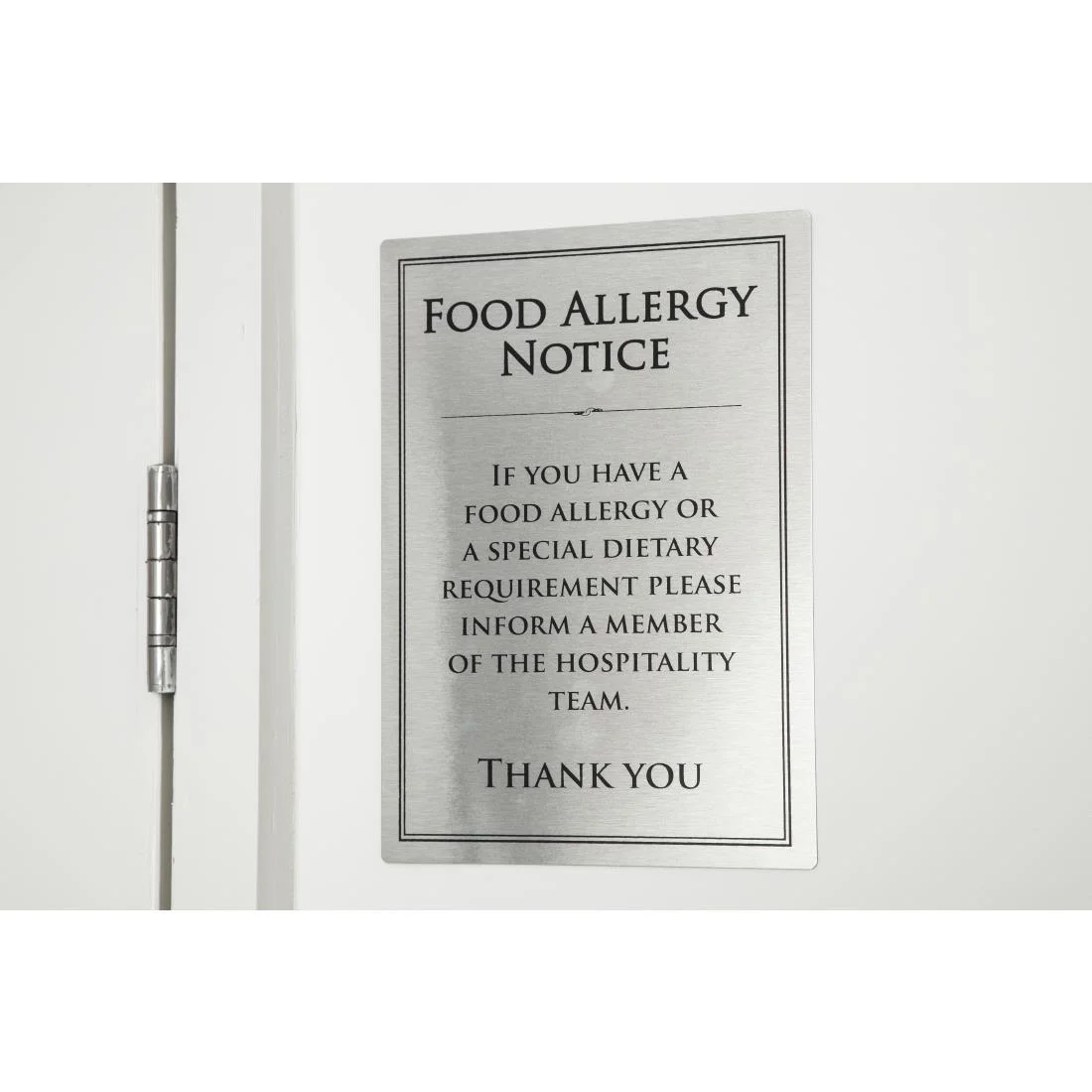 Brushed Steel Food allergy sign A4 - Image 5