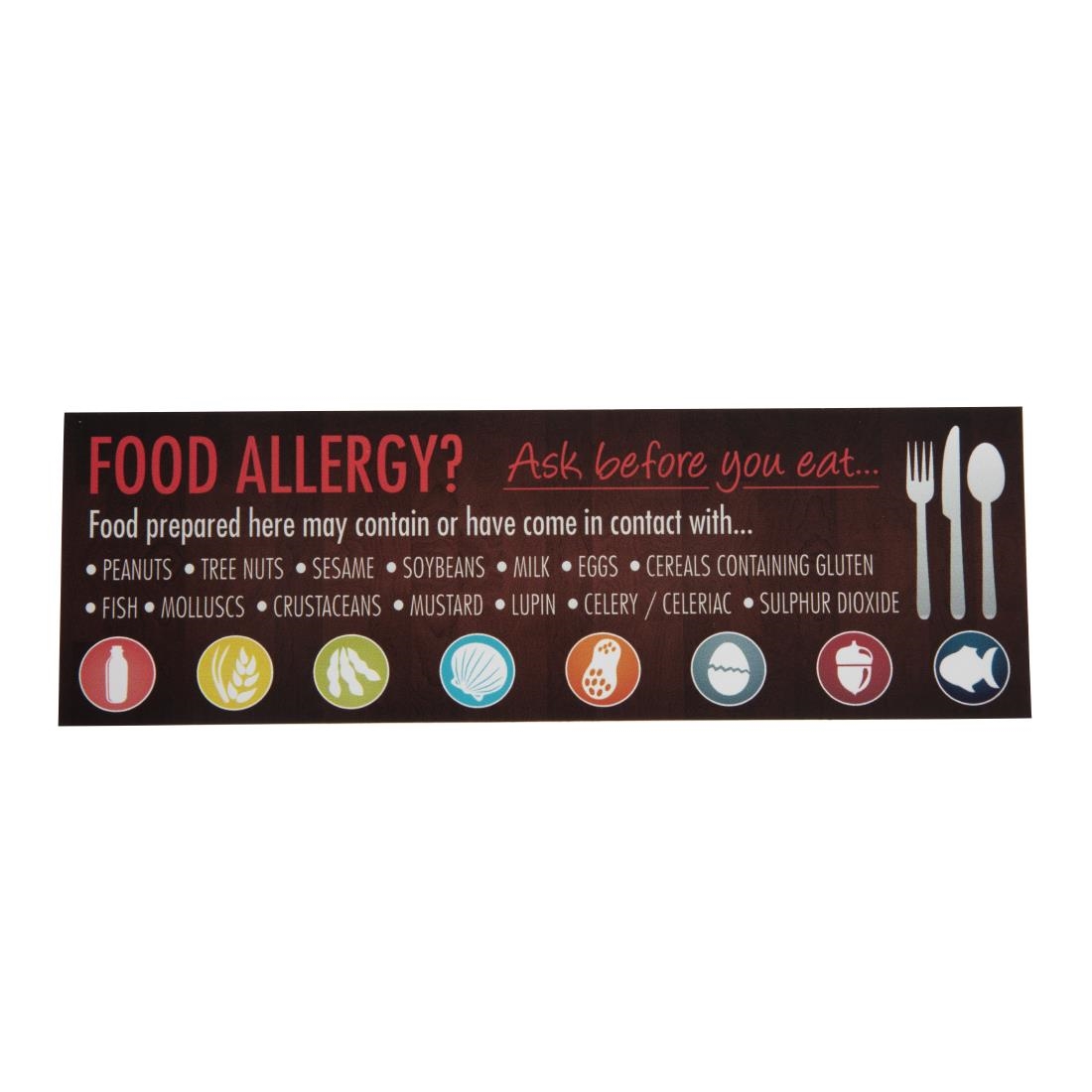 Food Allergen Window and Wall Stickers