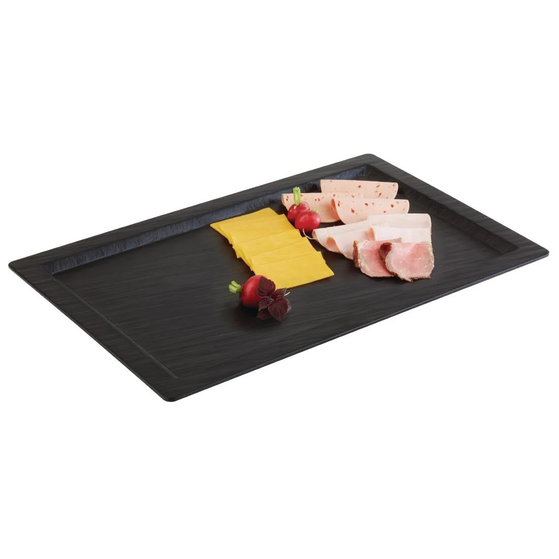 APS Slate Effect Melamine Tray with Rim 1/1GN - Image 3