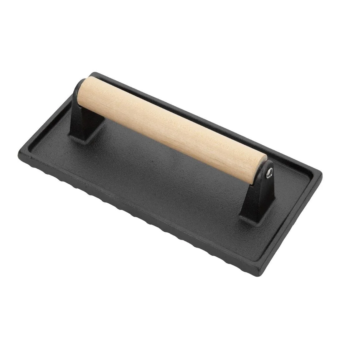 Vogue Cast Iron Steak Weight with Wood Handle