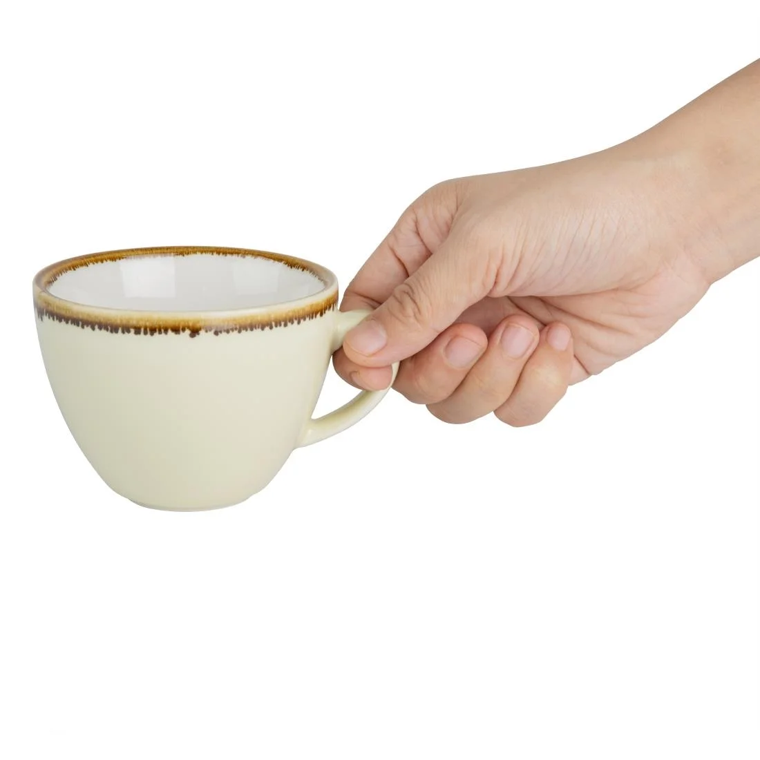 Olympia Kiln Cappuccino Cup Sandstone 230ml - Image 4