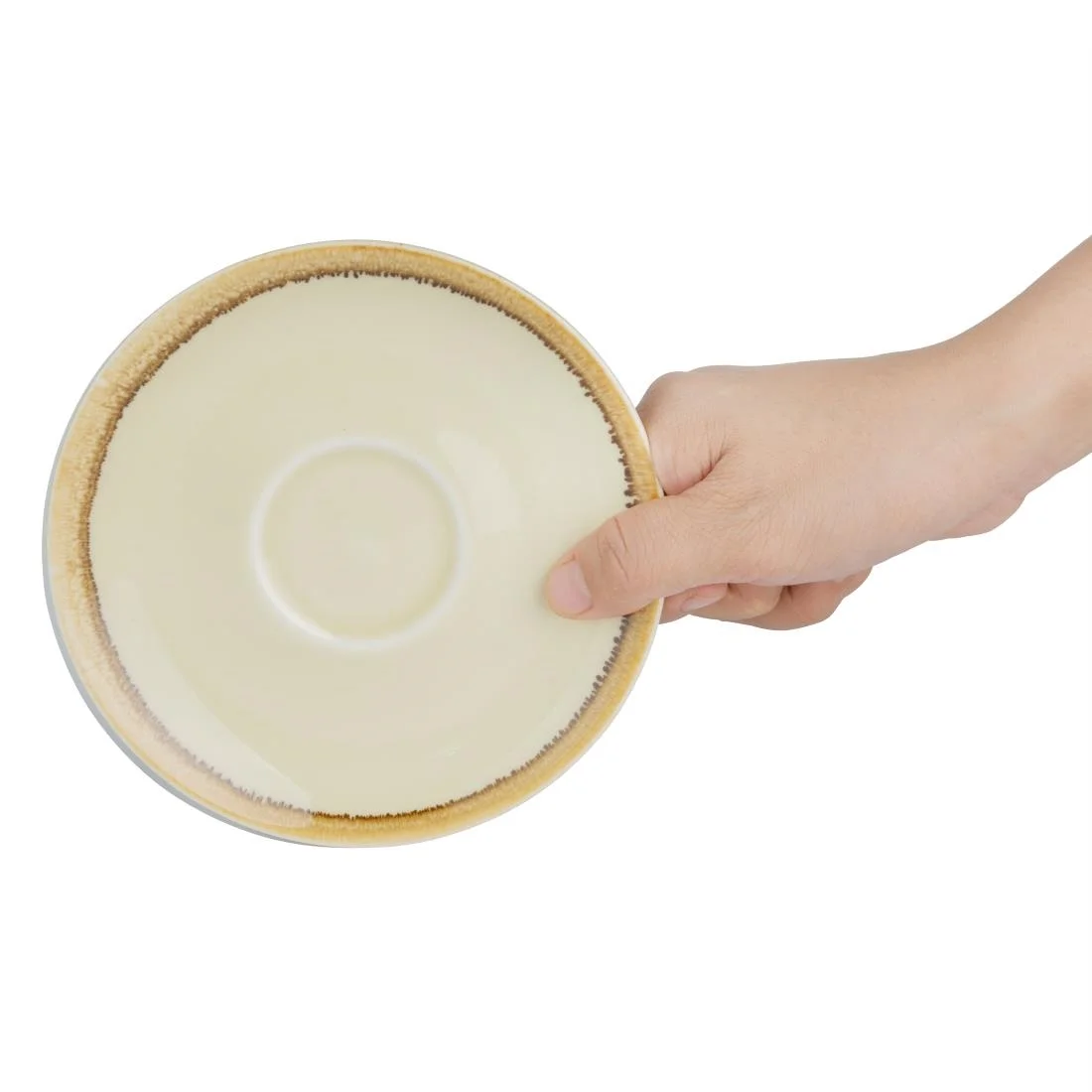 Olympia Kiln Cappuccino Saucer Sandstone 140mm - Image 5
