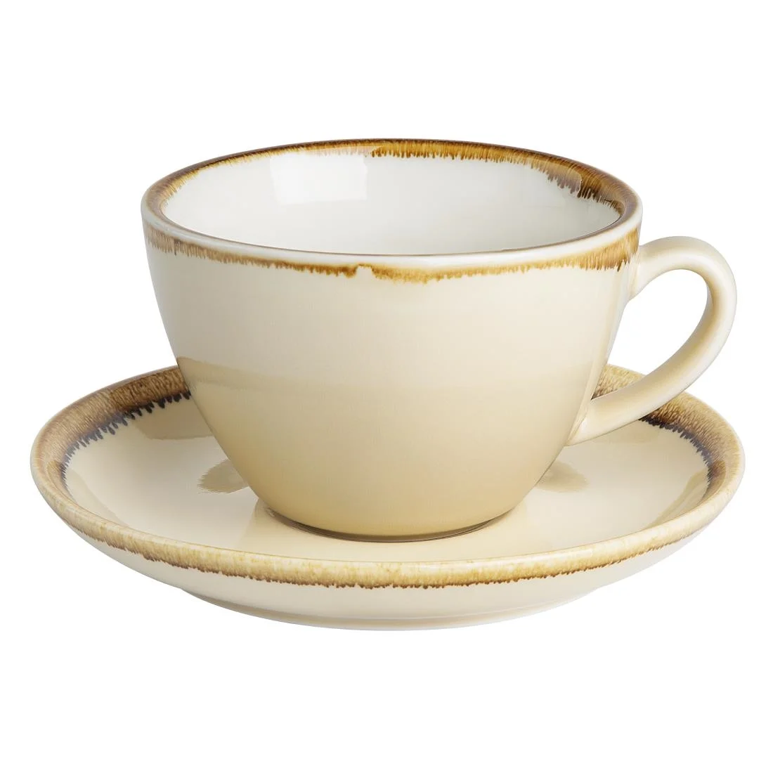 Olympia Kiln Cappuccino Cup Sandstone 340ml - Image 3