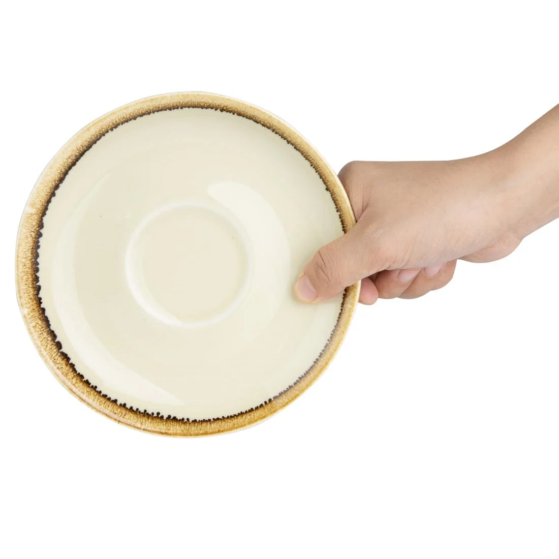 Olympia Kiln Cappuccino Saucer Sandstone 160mm - Image 5