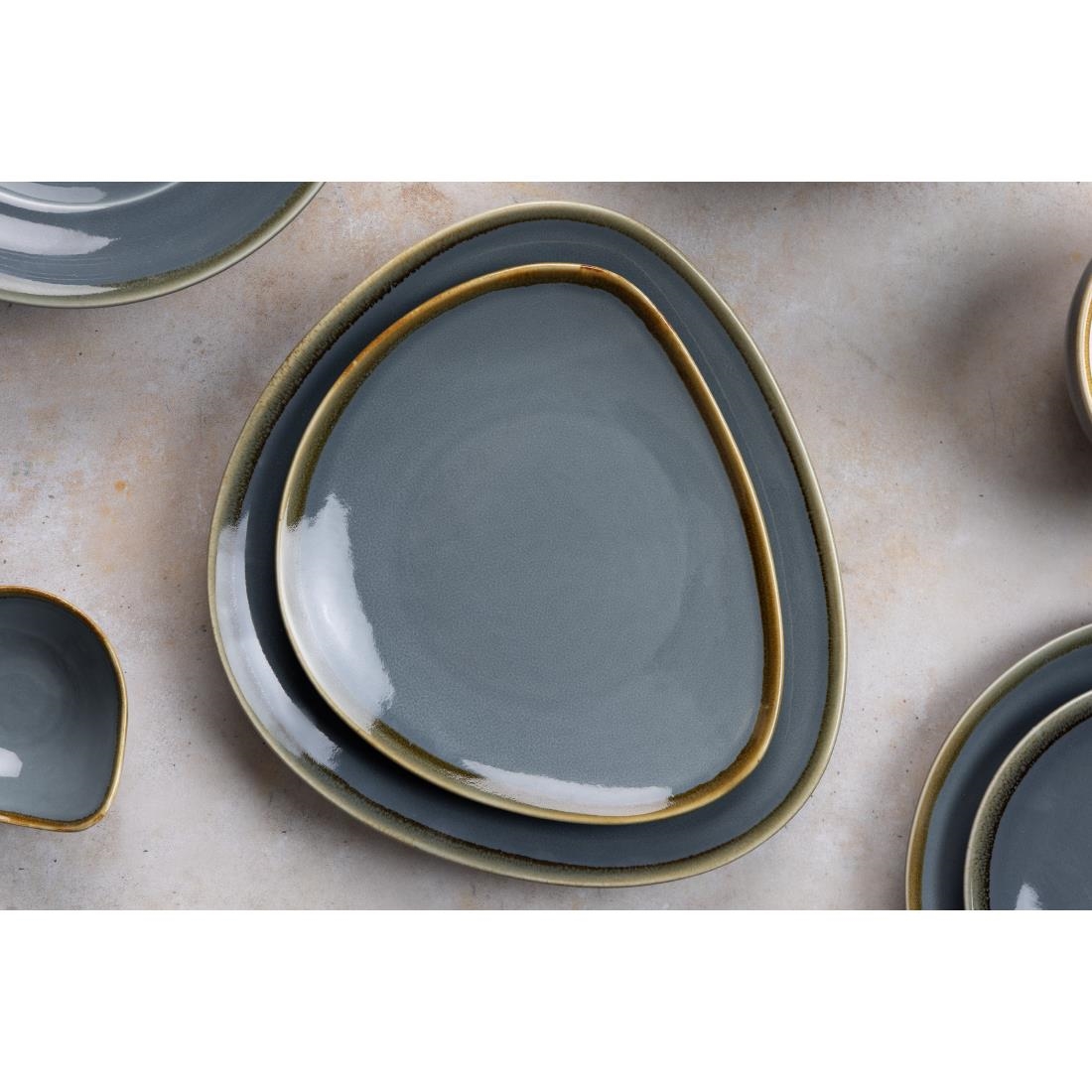 Olympia Kiln Triangular Plate Ocean 165mm