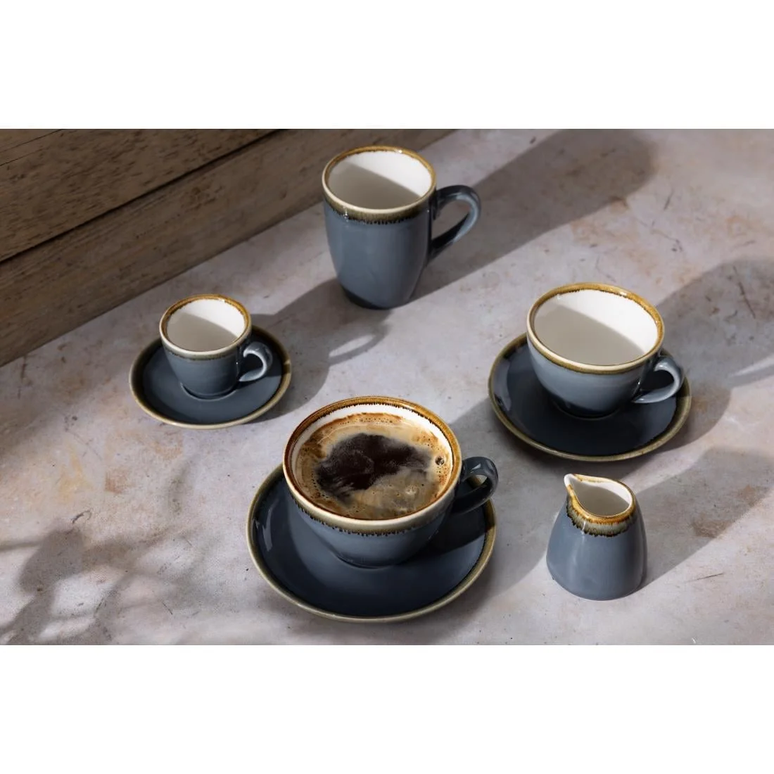 Olympia Kiln Cappuccino Saucer Ocean 160mm - Image 2