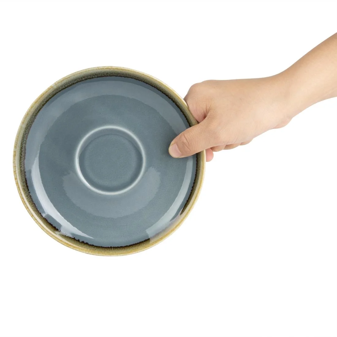 Olympia Kiln Cappuccino Saucer Ocean 160mm - Image 5