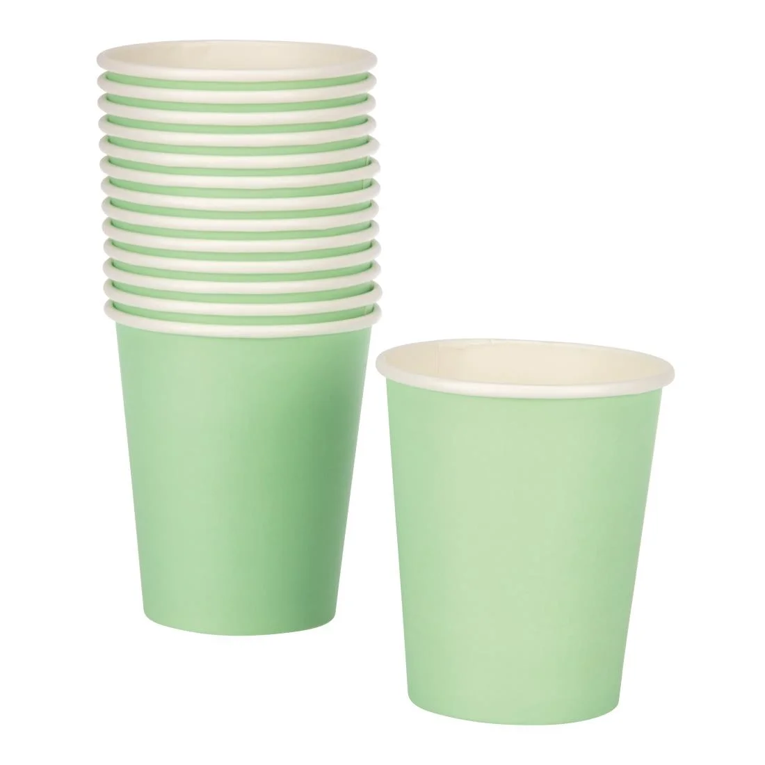 Fiesta Recyclable Coffee Cups Single Wall Turquoise 225ml / 8oz (Pack of 50) - Image 6
