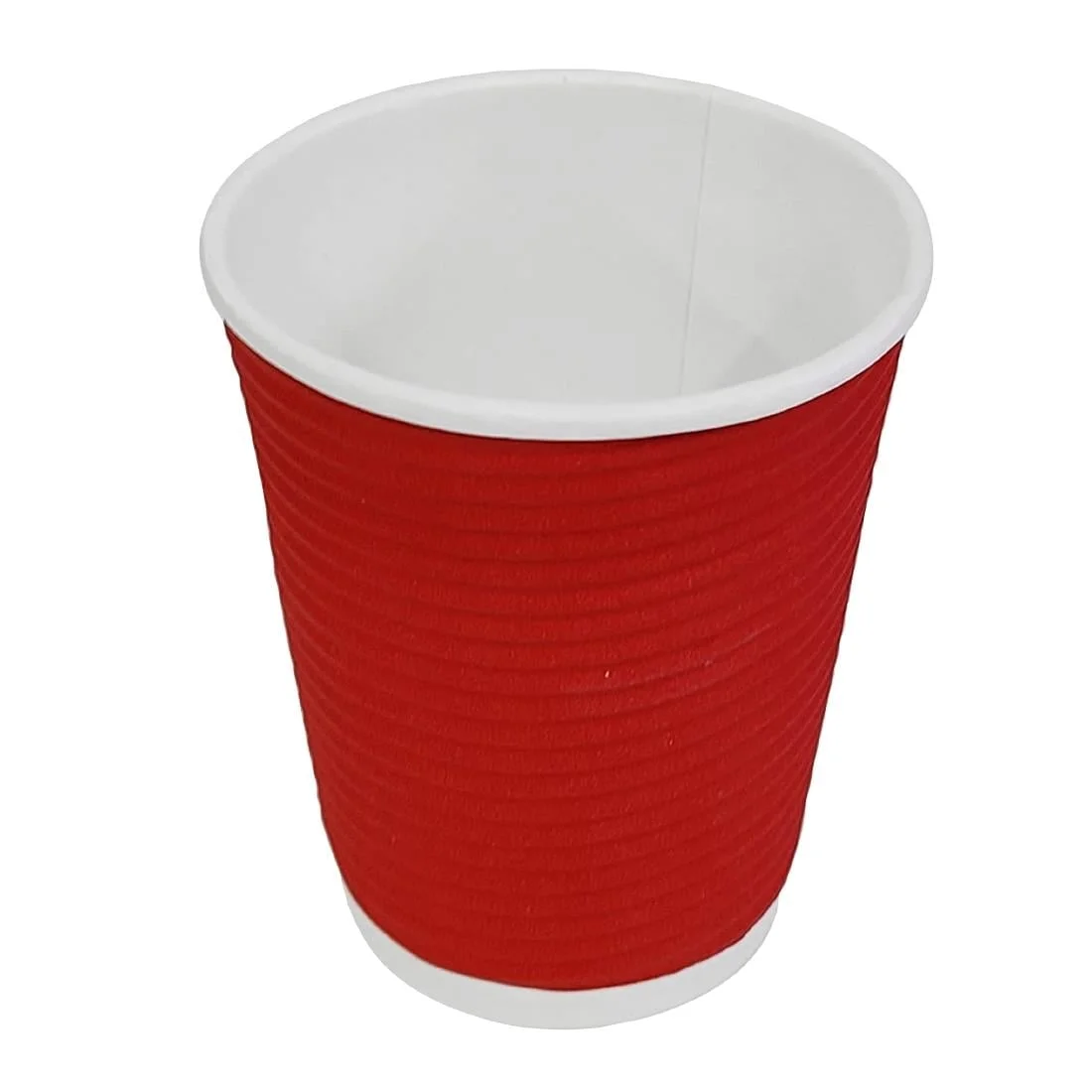 Fiesta Recyclable Coffee Cups Ripple Wall Red 225ml / 8oz (Pack of 500) - Image 4