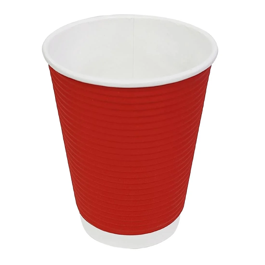 Fiesta Recyclable Coffee Cups Ripple Wall Red 340ml / 12oz (Pack of 25) - Image 4