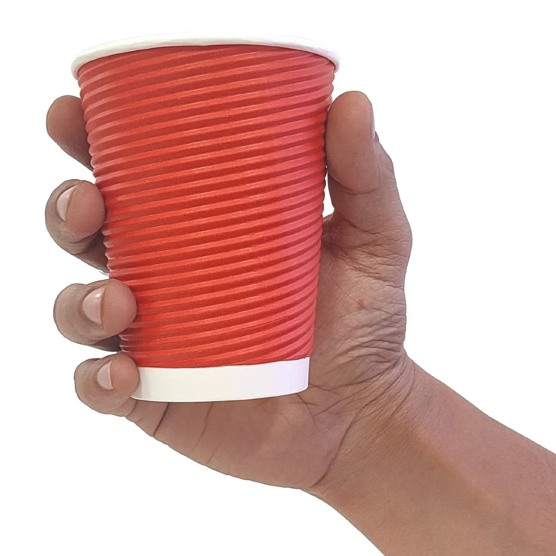 Fiesta Recyclable Coffee Cups Ripple Wall Red 340ml / 12oz (Pack of 25) - Image 6