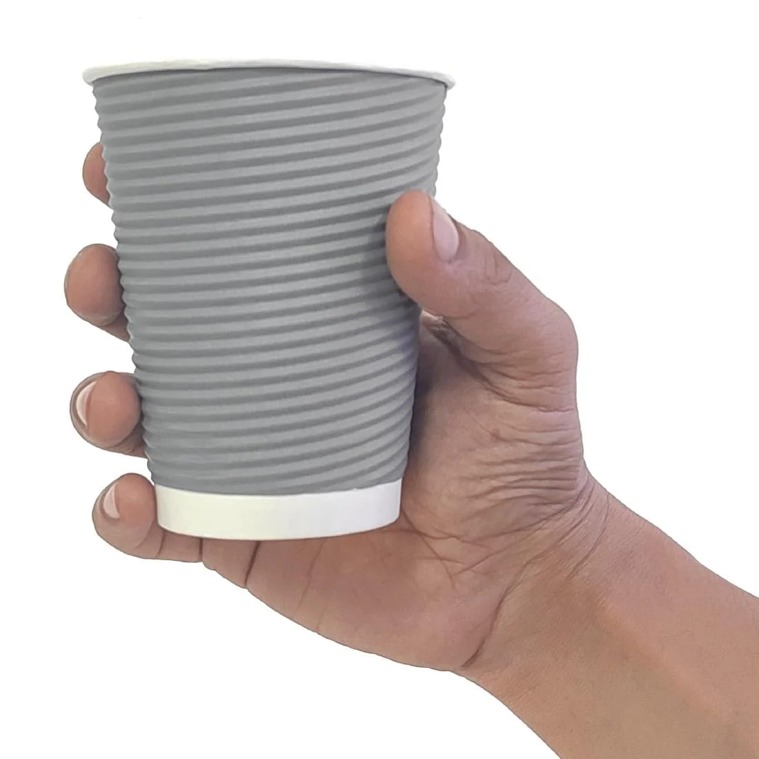 Fiesta Recyclable Coffee Cups Ripple Wall Charcoal 340ml / 12oz (Pack of 500) - Image 4
