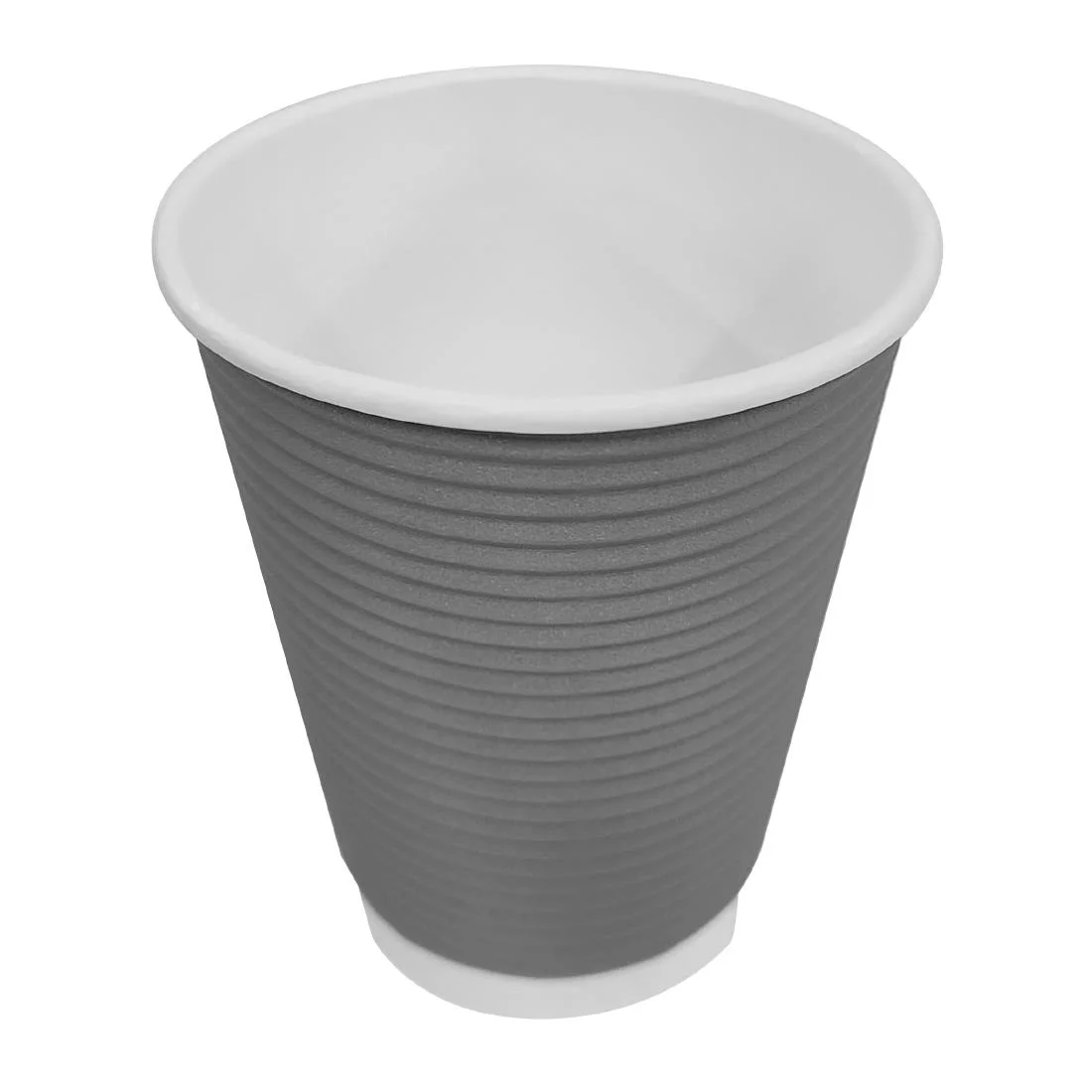 Fiesta Recyclable Coffee Cups Ripple Wall Charcoal 340ml / 12oz (Pack of 25) - Image 5