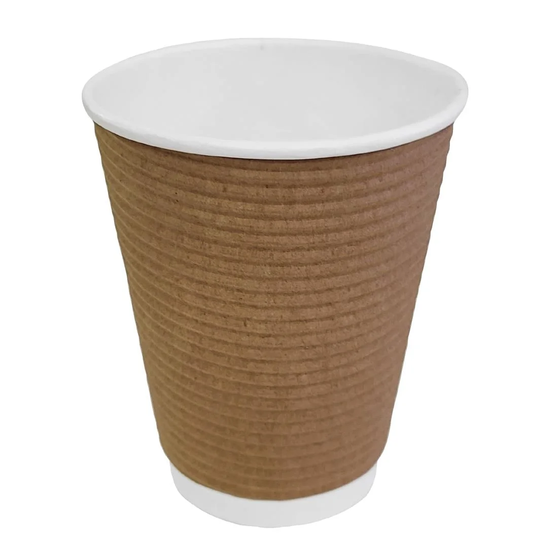 Fiesta Recyclable Coffee Cups Ripple Wall Kraft 340ml / 12oz (Pack of 500) - Image 4