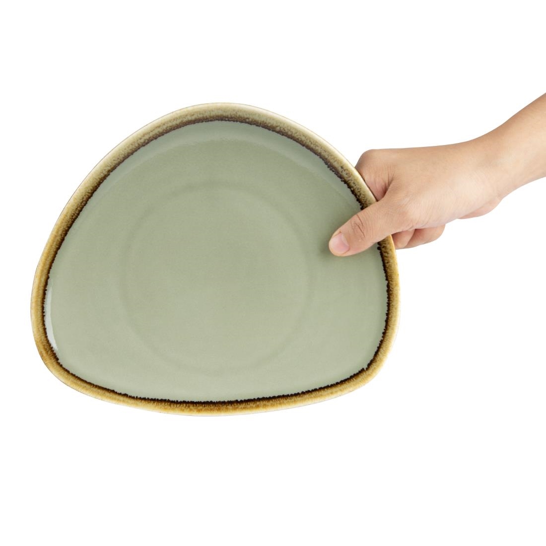 Olympia Kiln Triangular Plate Moss 230mm