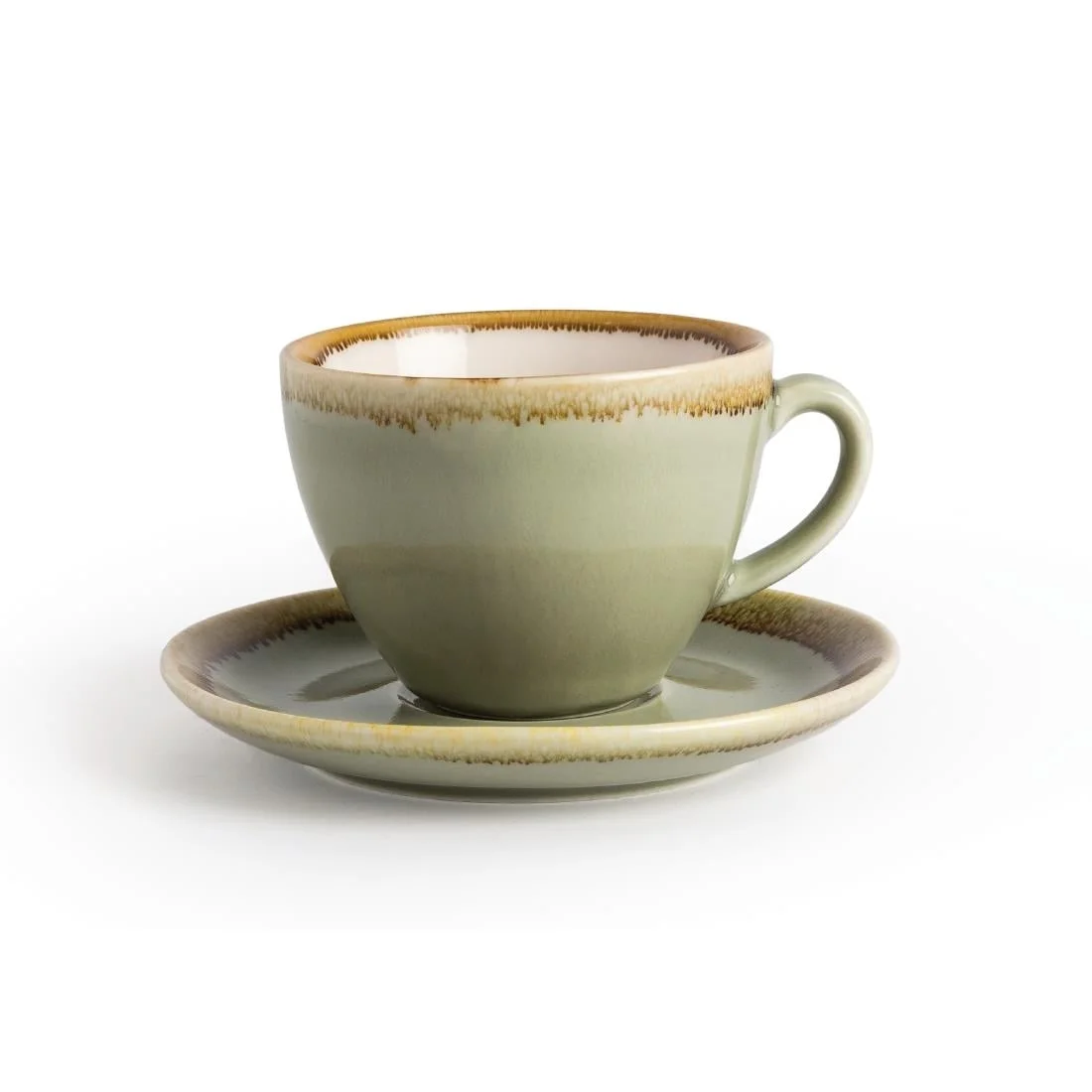 Olympia Kiln Cappuccino Saucer Moss 140mm - Image 2