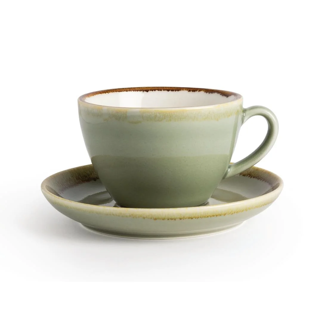 Olympia Kiln Cappuccino Cup Moss 340ml - Image 2