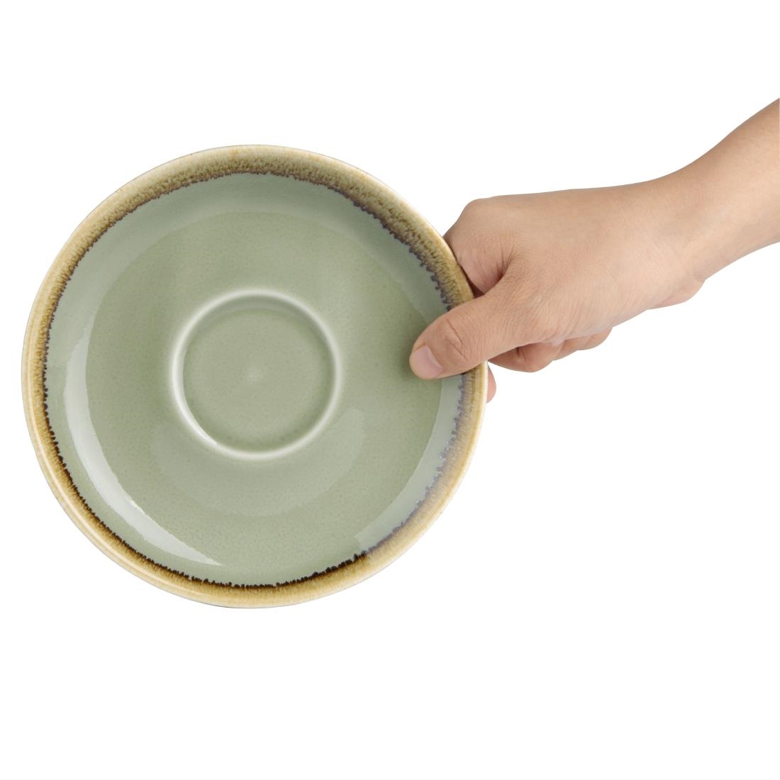 Olympia Kiln Cappuccino Saucer Moss 160mm
