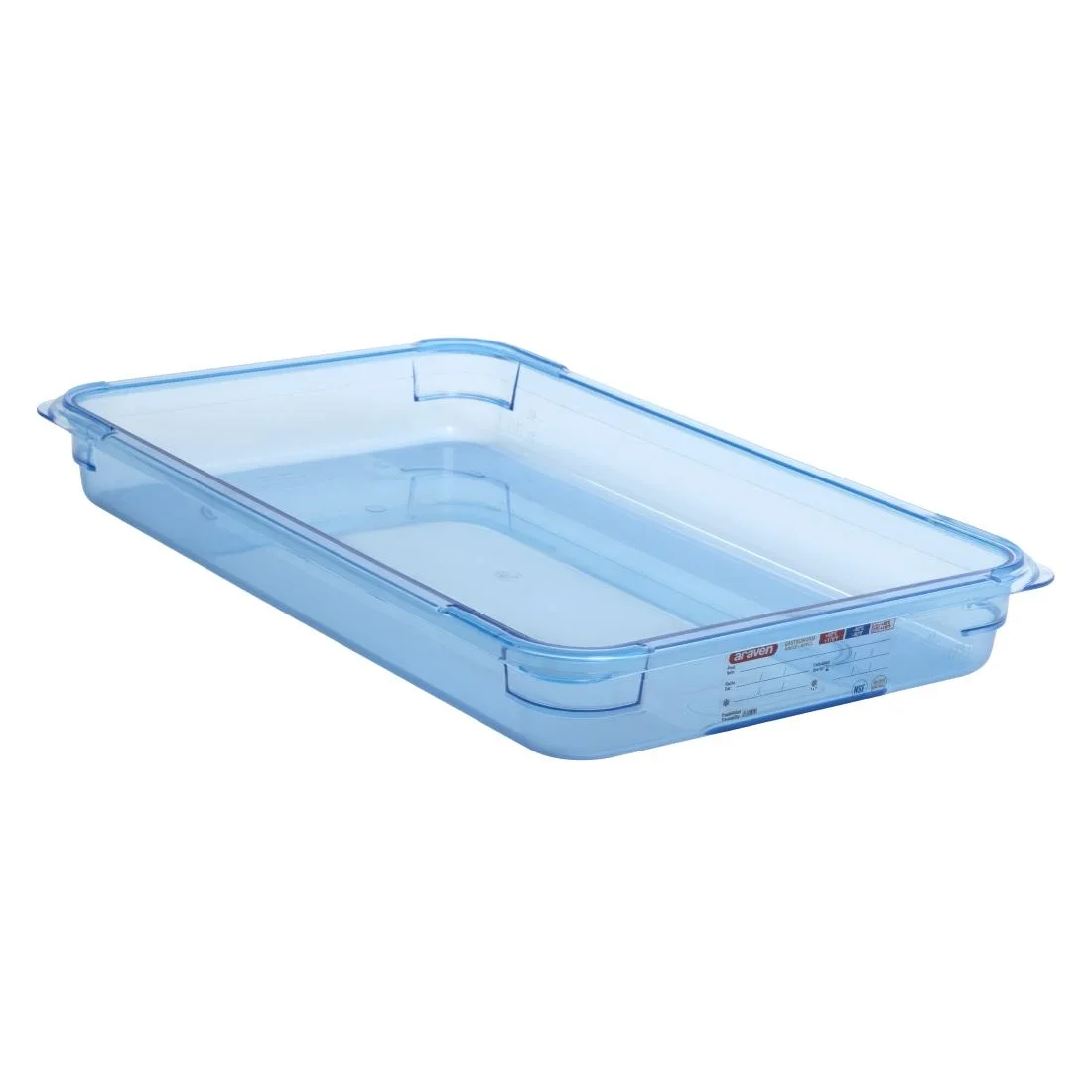 Araven ABS Food Storage Container Blue GN 1/1 65mm - Image 1