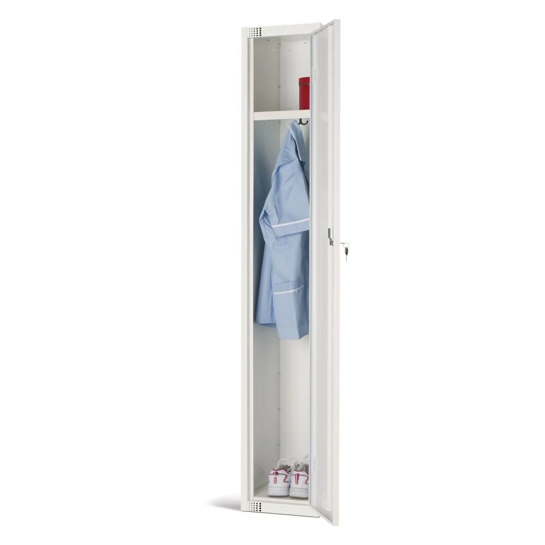 Elite Single Door Coin Return Locker White
