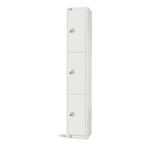 Elite Three Door Electronic Combination Locker White