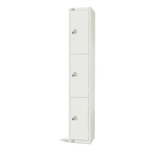 Elite Three Door Coin Return Locker White