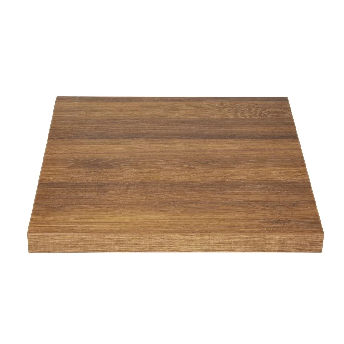Bolero Pre-drilled Square Tabletop Rustic Oak 600mm - Image 2