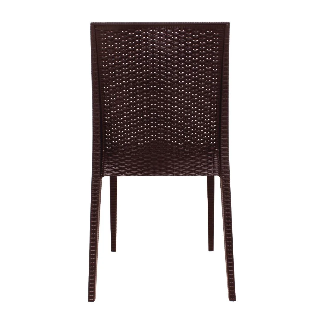 Bolero PP Rattan Bistro Side Chairs Brown (Pack of 4) - Image 2