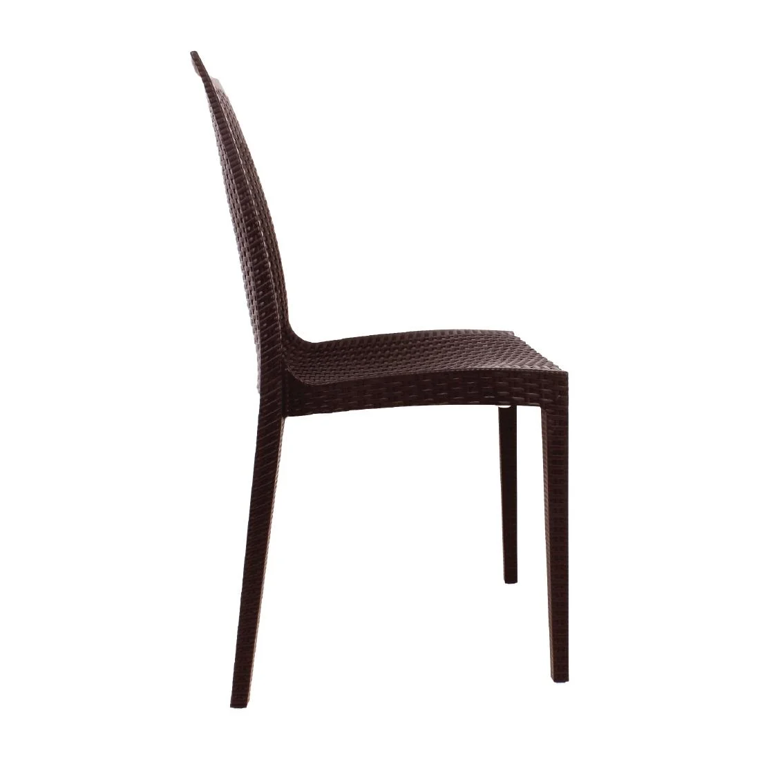 Bolero PP Rattan Bistro Side Chairs Brown (Pack of 4) - Image 5