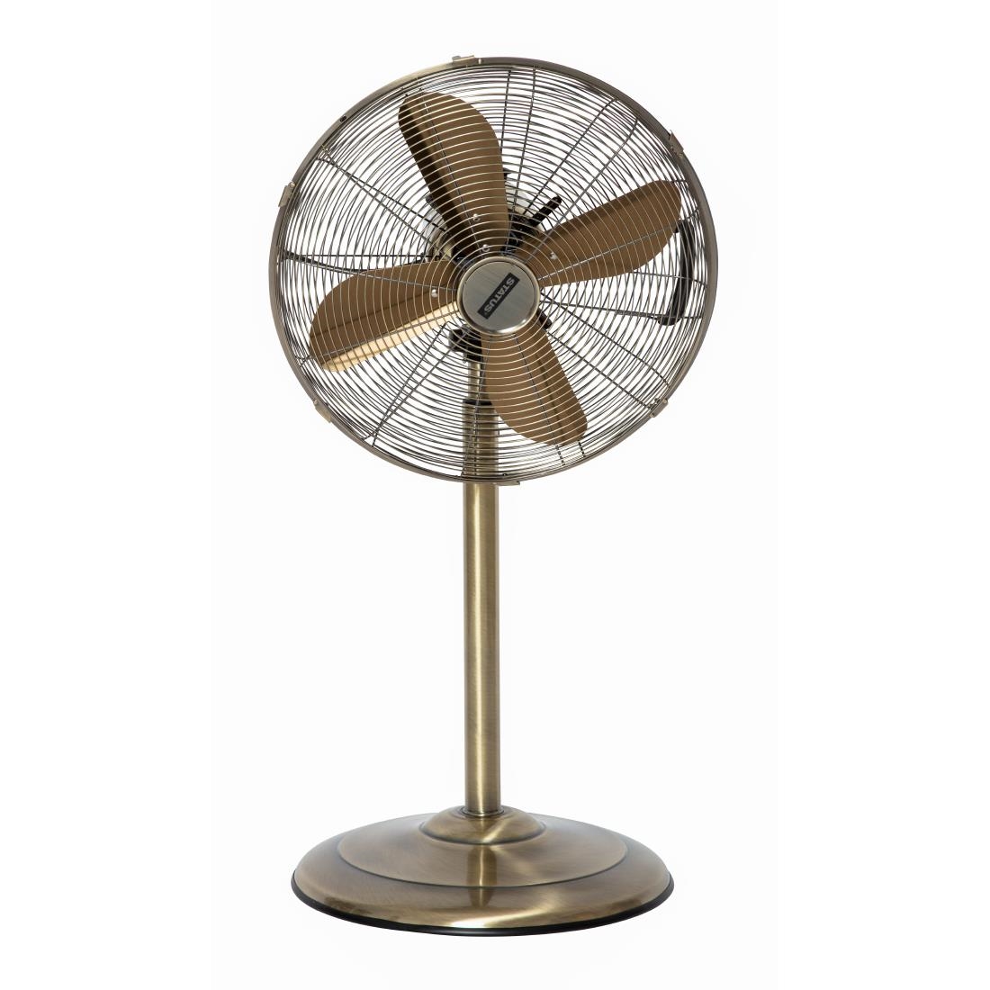 Status 16" Oscillating Antique Brass Stand Fan