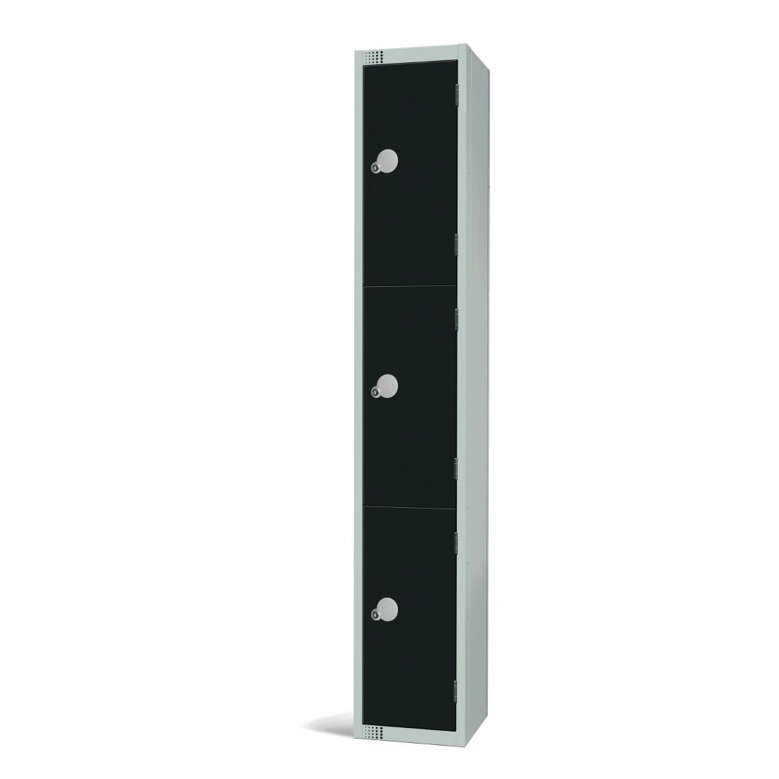 Elite Three Door Coin Return Locker Black