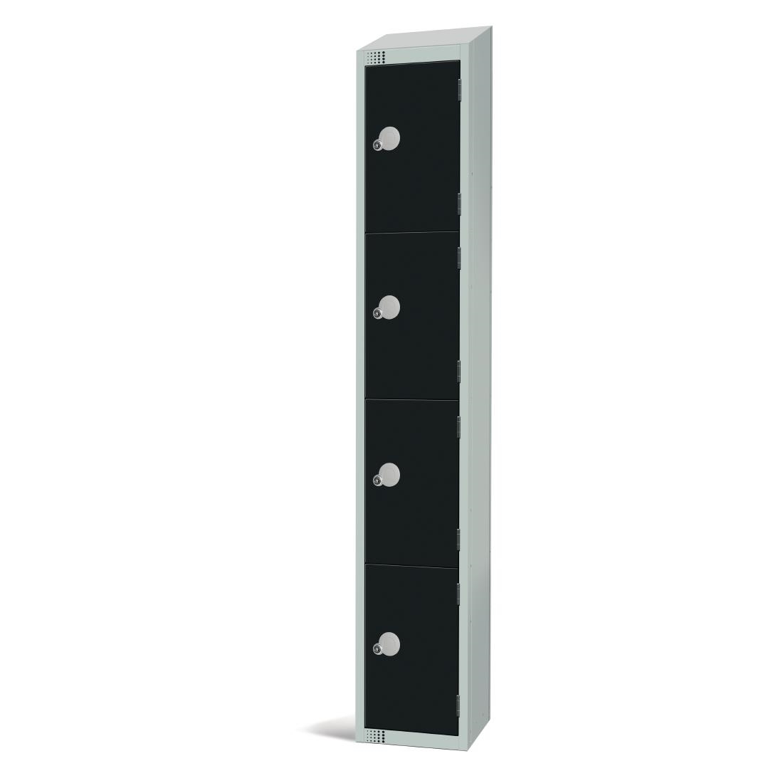 Elite Four Door Manual Combination Locker Locker Black with sloping top