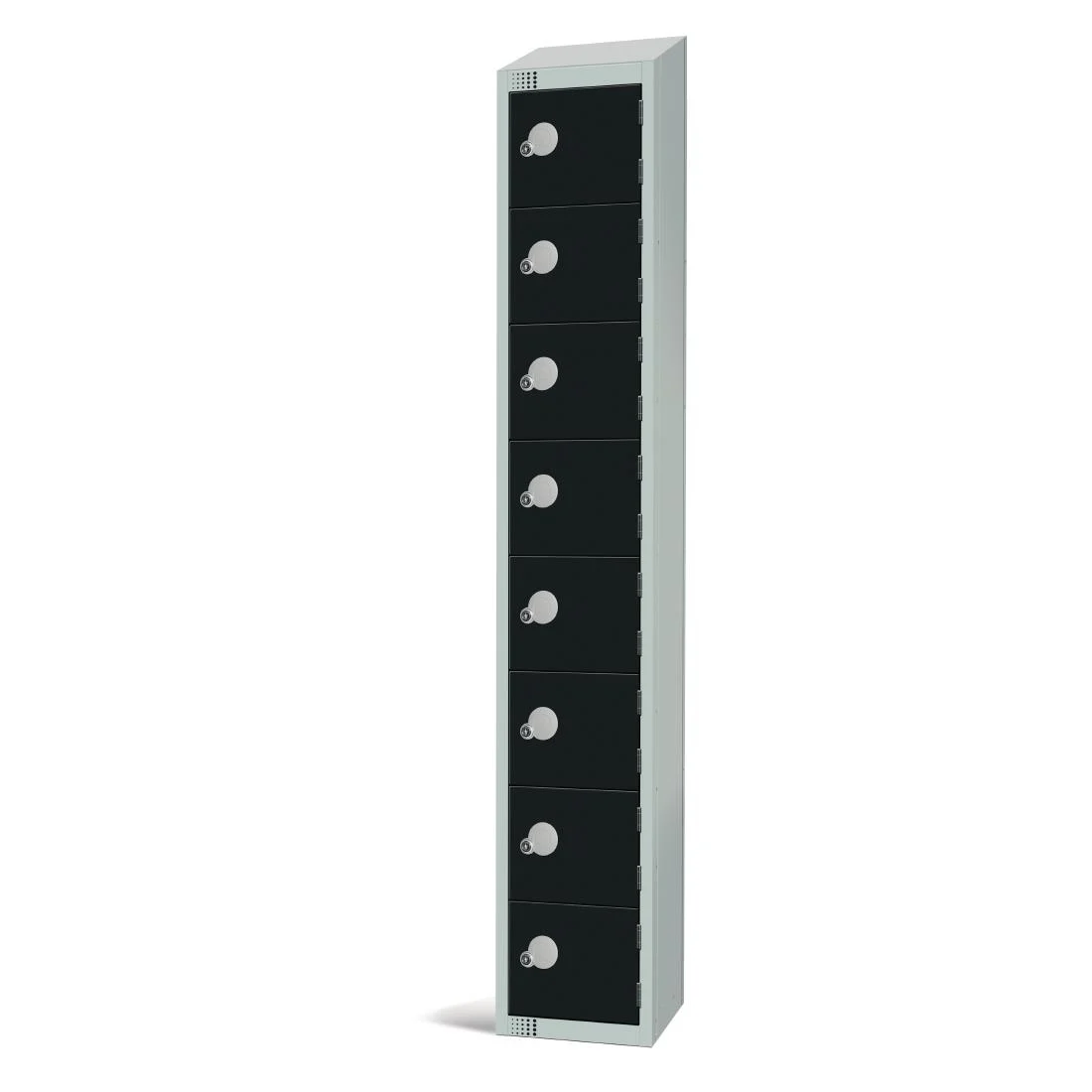 Elite Eight Door Electronic Combination Locker with sloping top Black