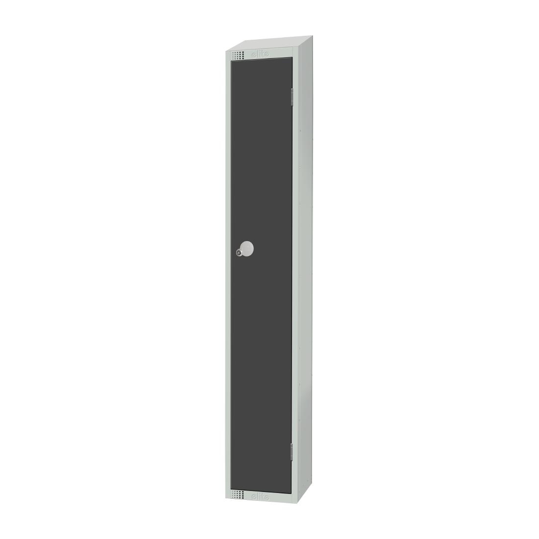 Elite Single Door Coin Return Locker with Sloping Top Graphite Grey