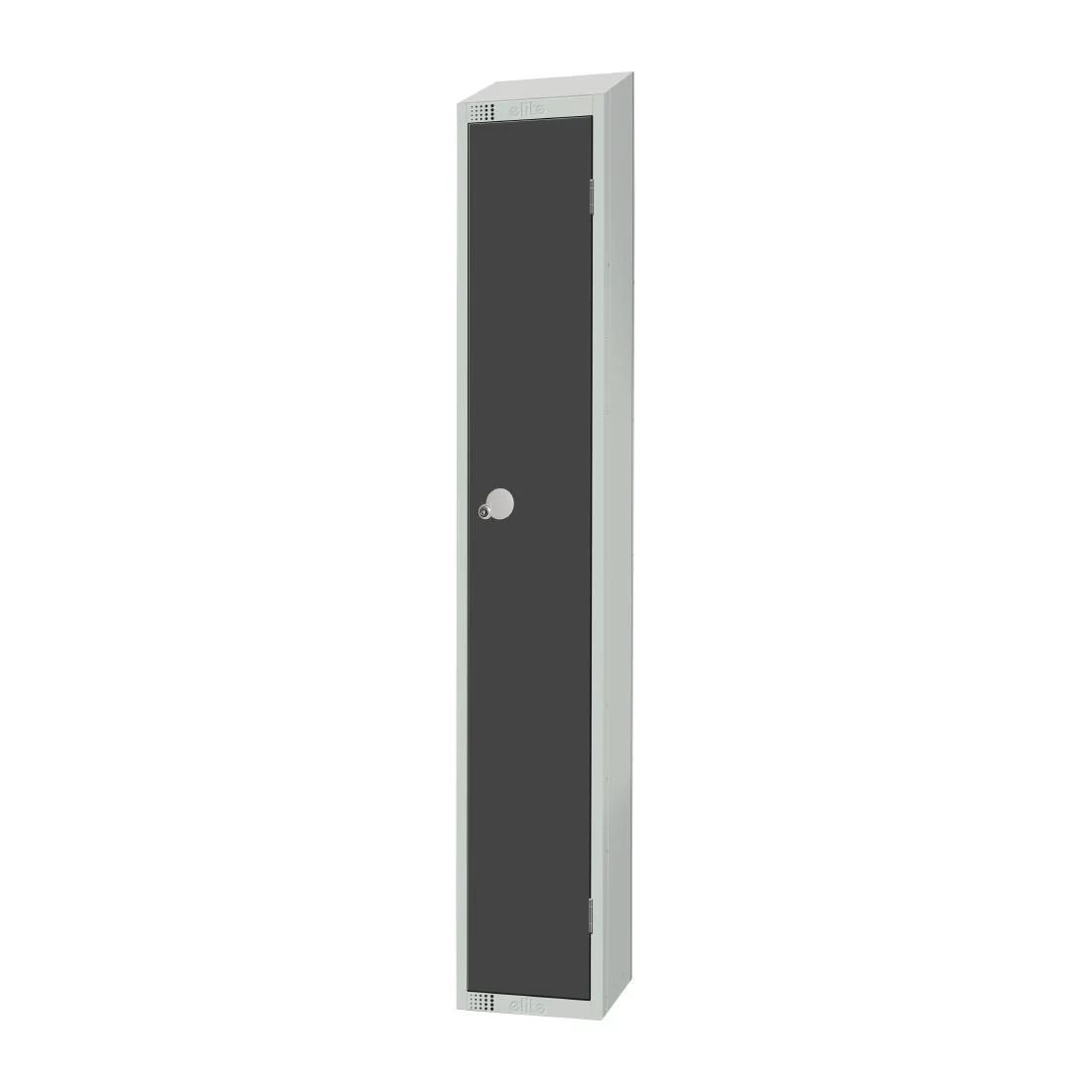 Elite Single Door Coin Return Locker with Sloping Top Graphite Grey - Image 3