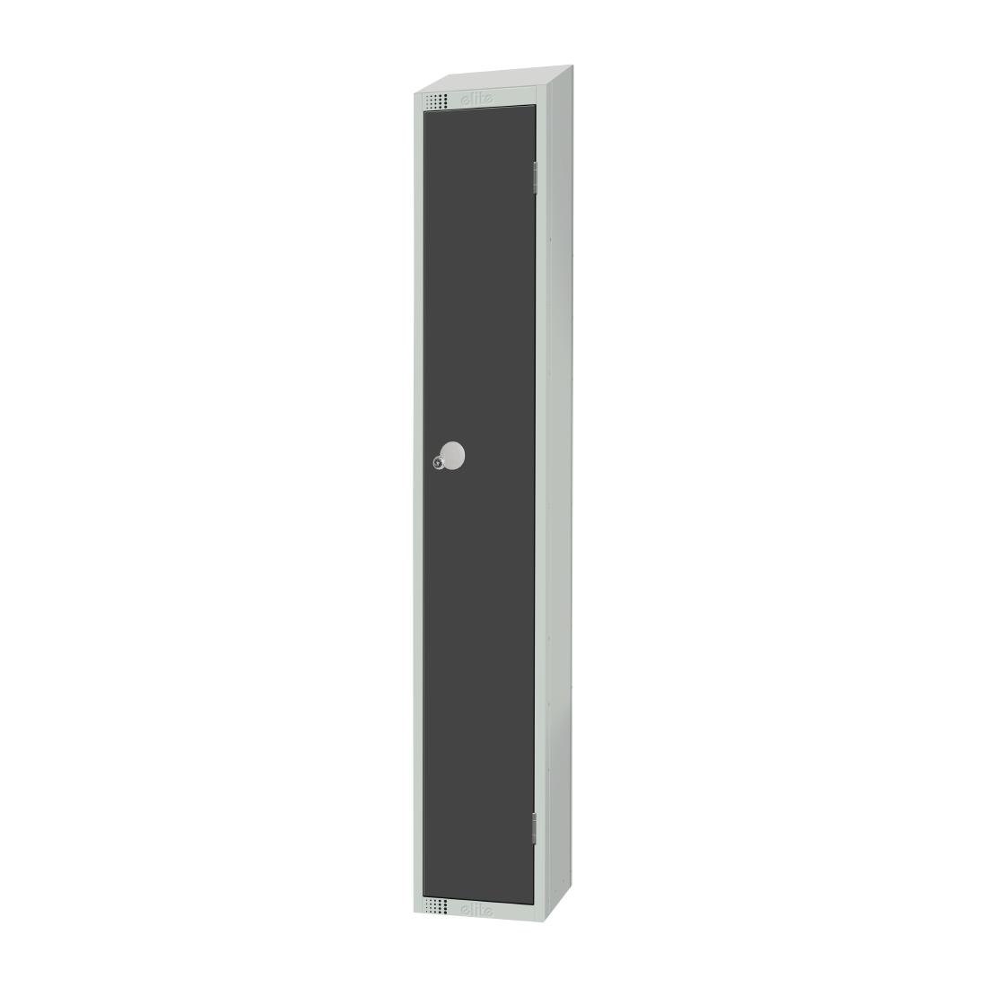 Elite Single Door Padlock Locker Graphite Grey with Sloping Top