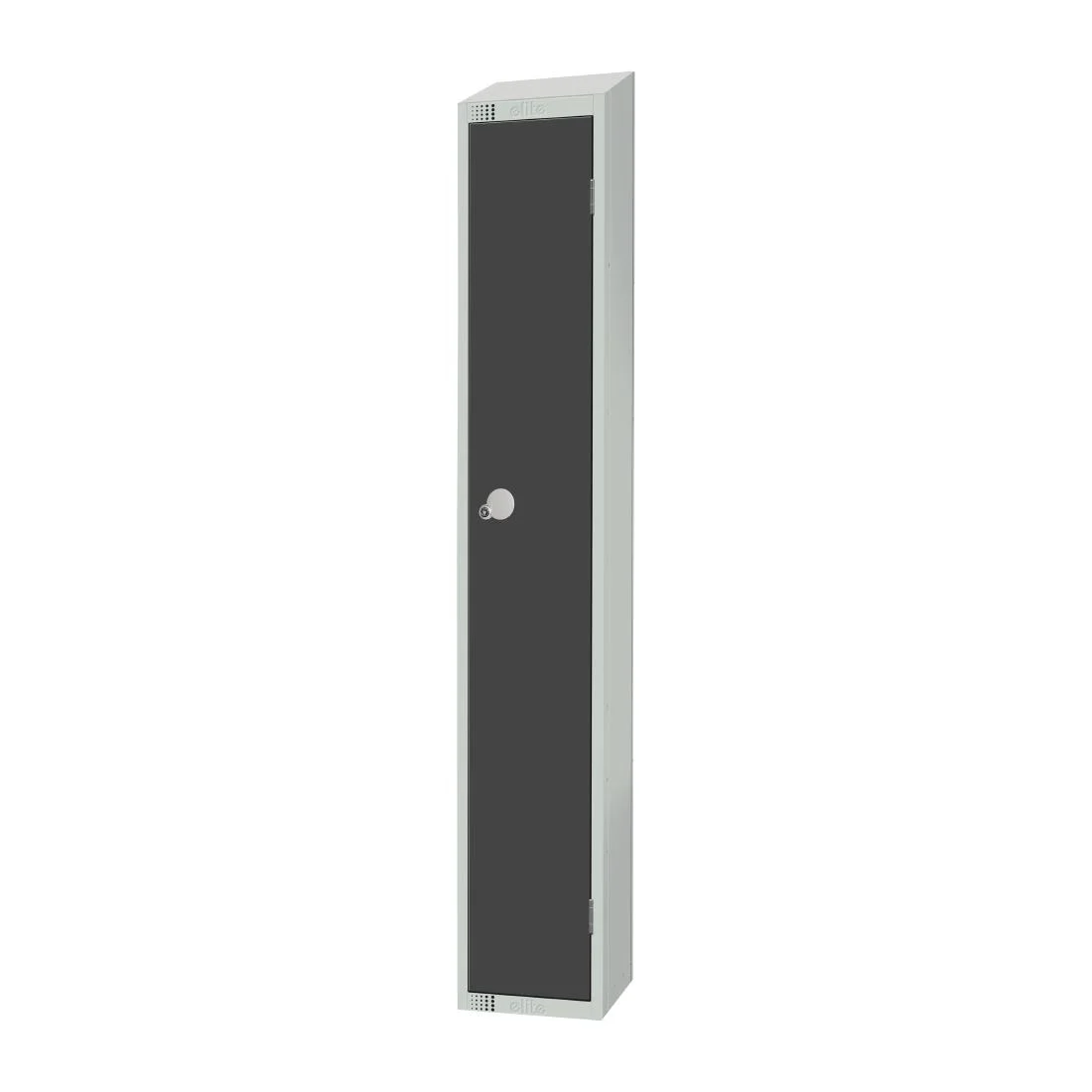 Elite Single Door Padlock Locker Graphite Grey with Sloping Top - Image 2