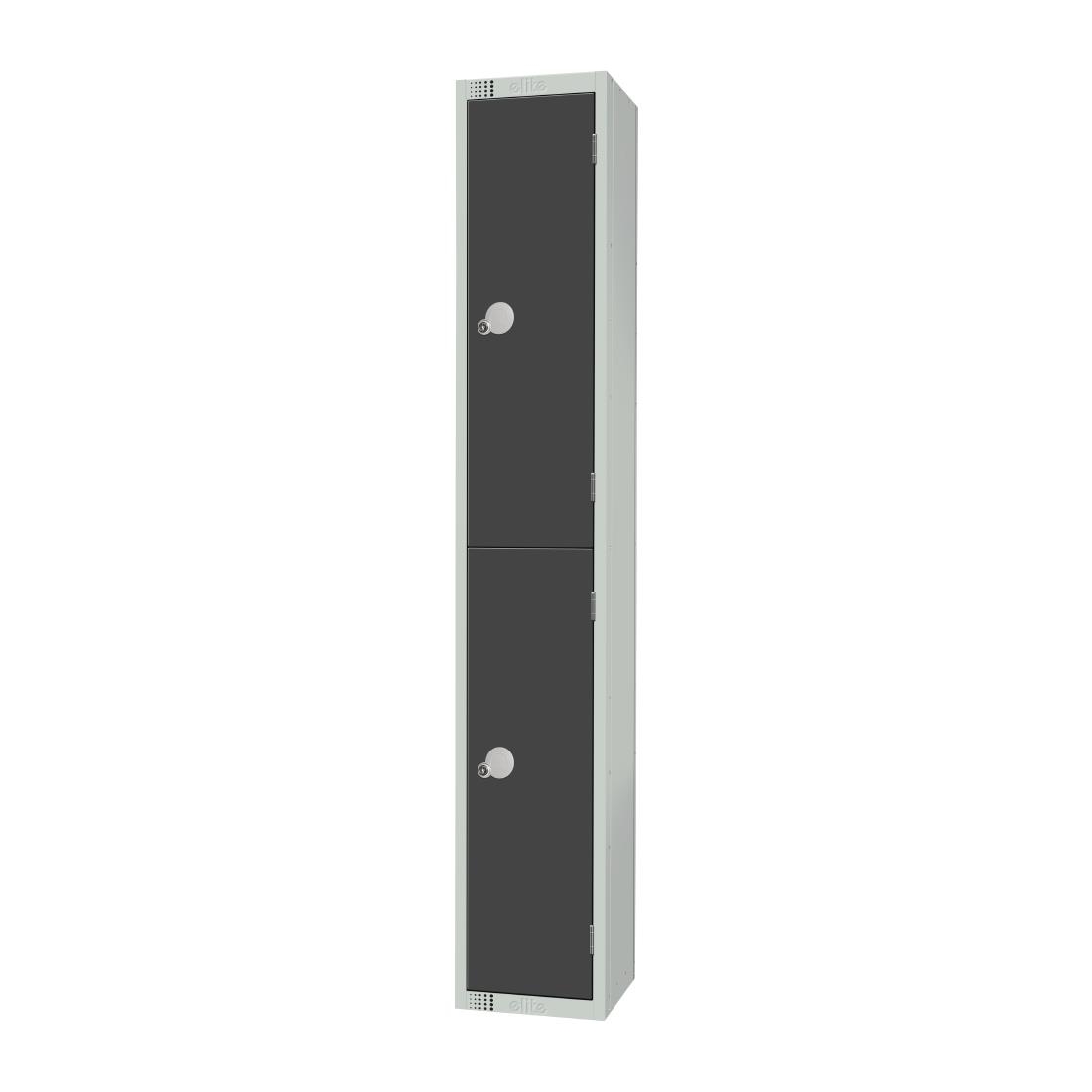 Elite Double Door Padlock Locker Graphite Grey