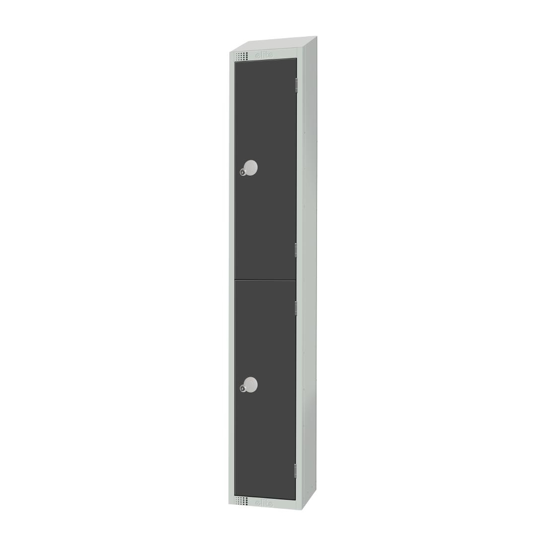 Elite Double Door Padlock Locker Graphite Grey with Sloping Top
