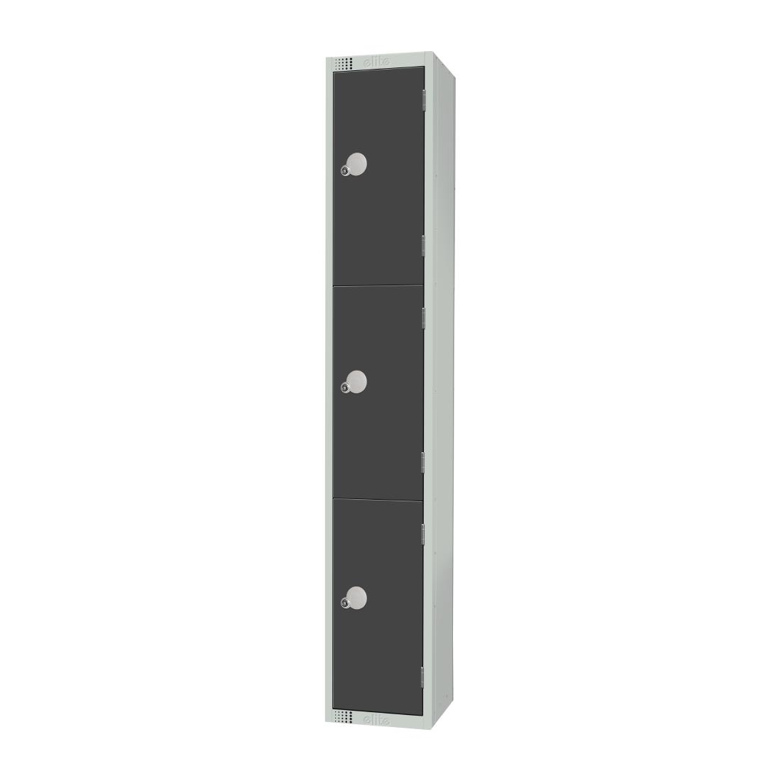 Elite Three Door Camlock Locker Graphite Grey