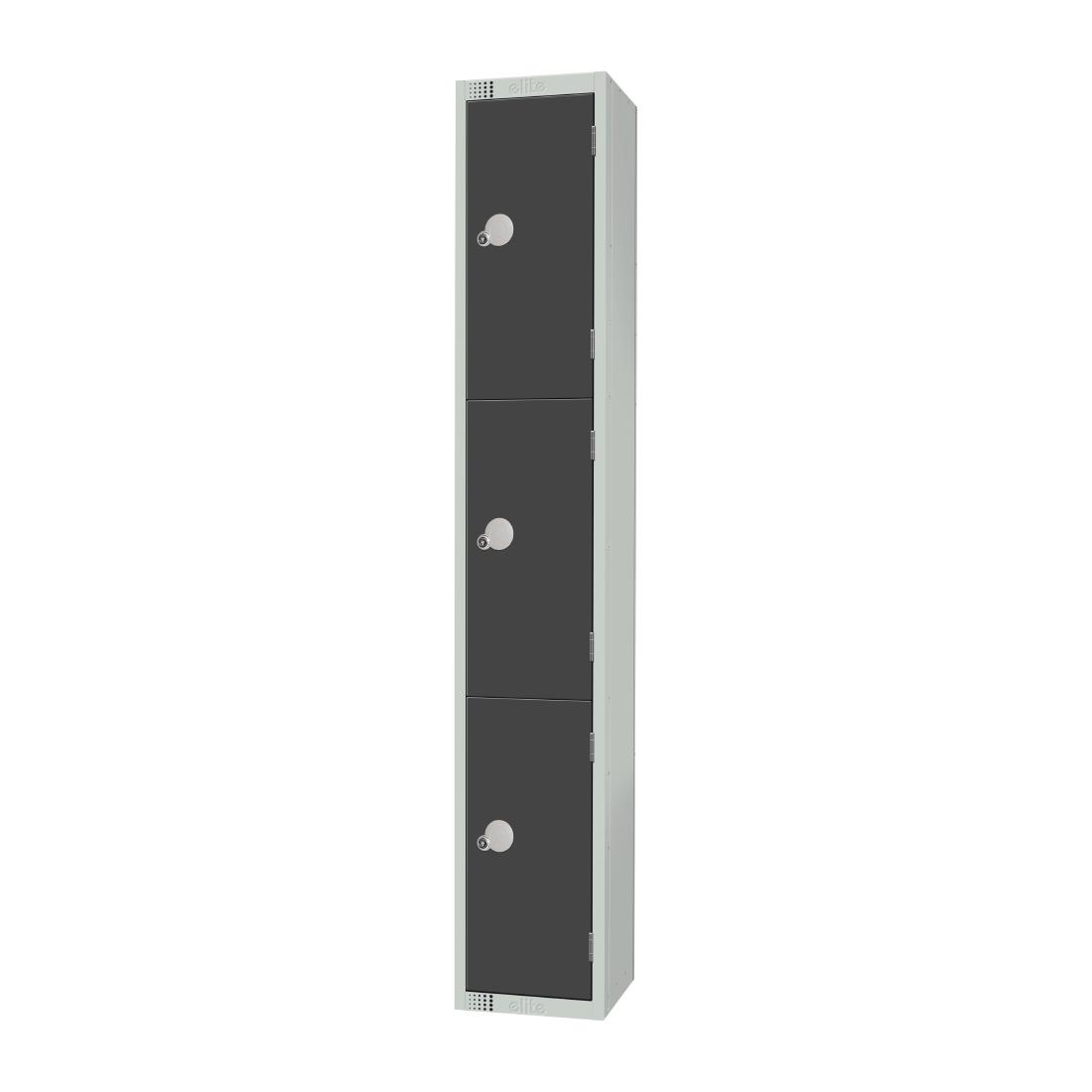 Elite Three Door Padlock Locker Graphite Grey