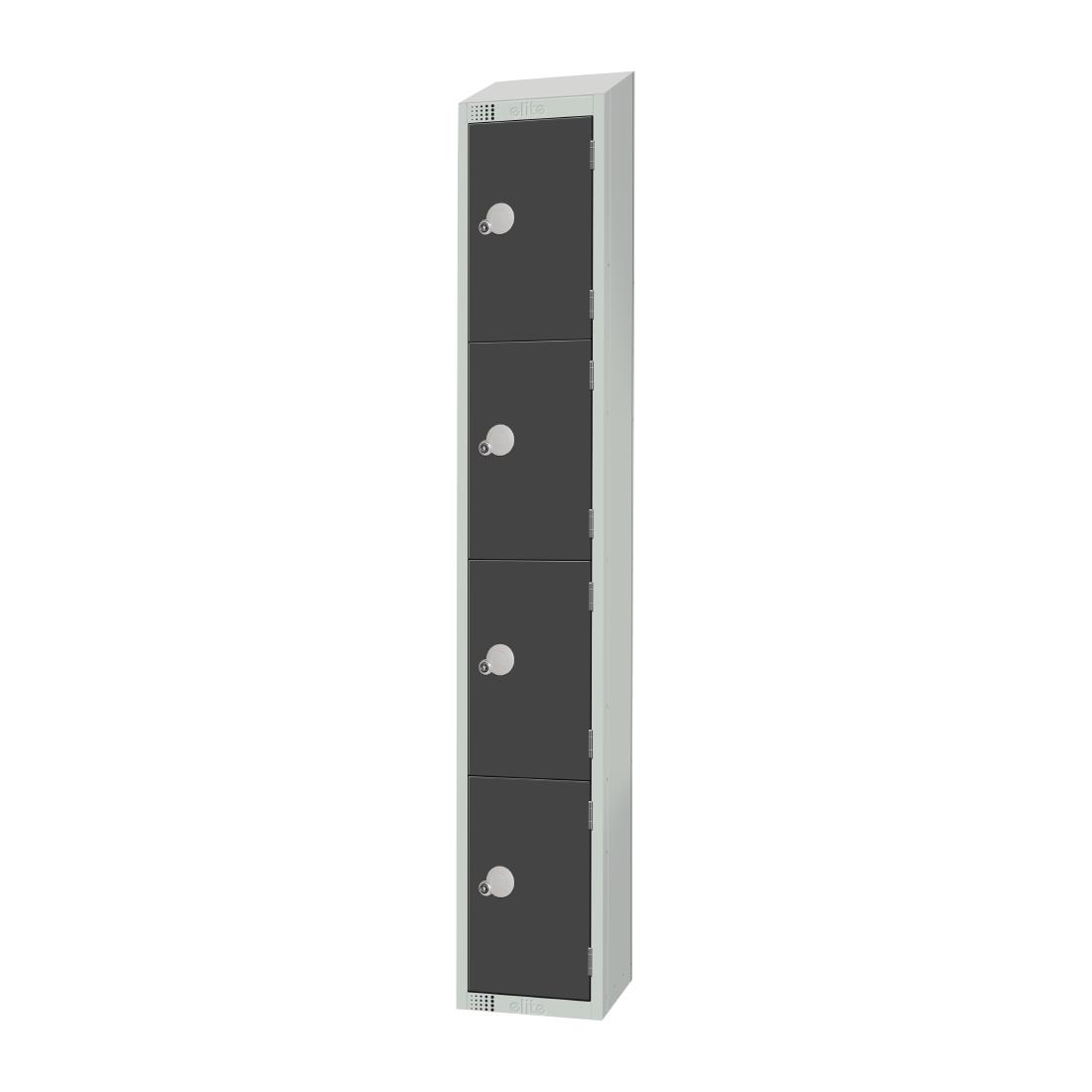 Elite Four Door Padlock Locker with Sloping Top Graphite Grey