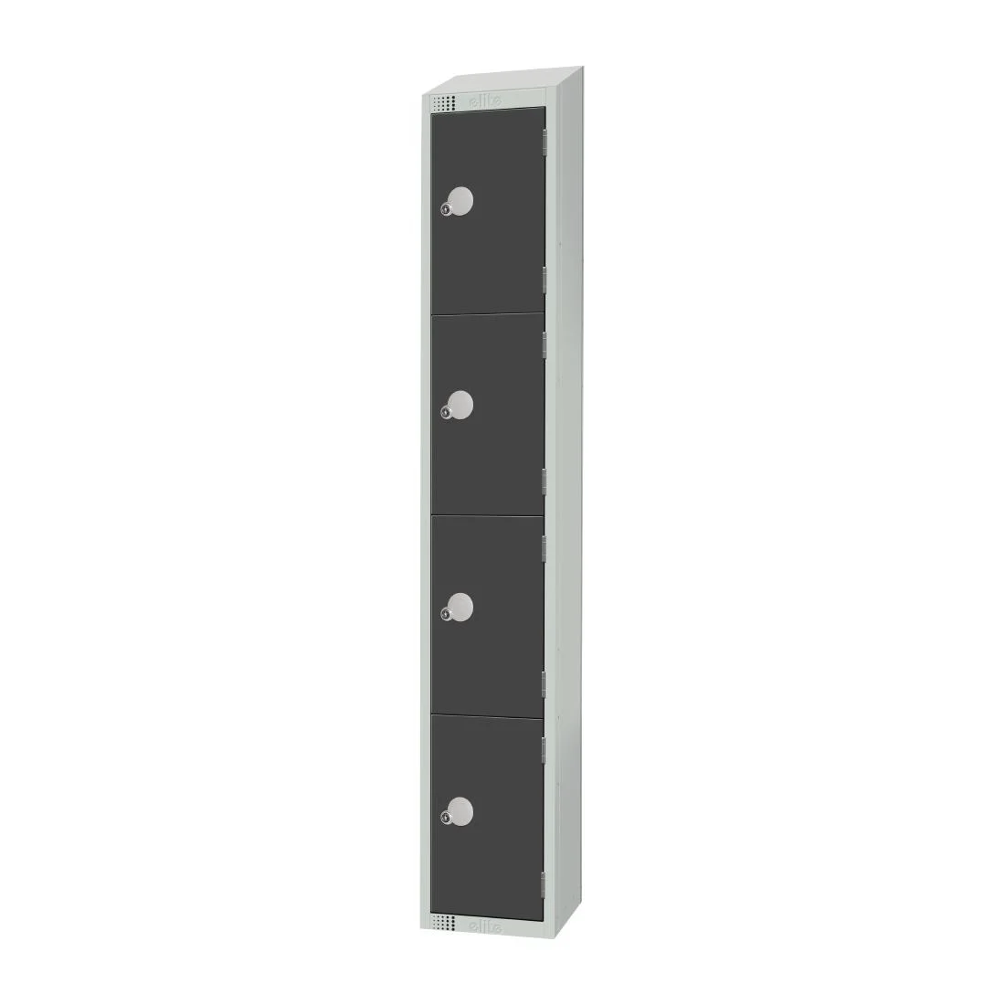 Elite Four Door Padlock Locker with Sloping Top Graphite Grey - Image 2