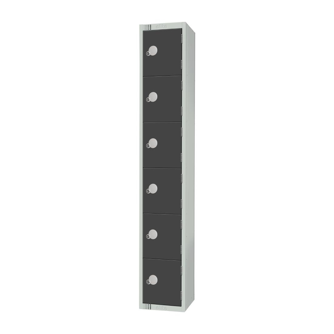 Elite Six Door Camlock Locker Graphite Grey