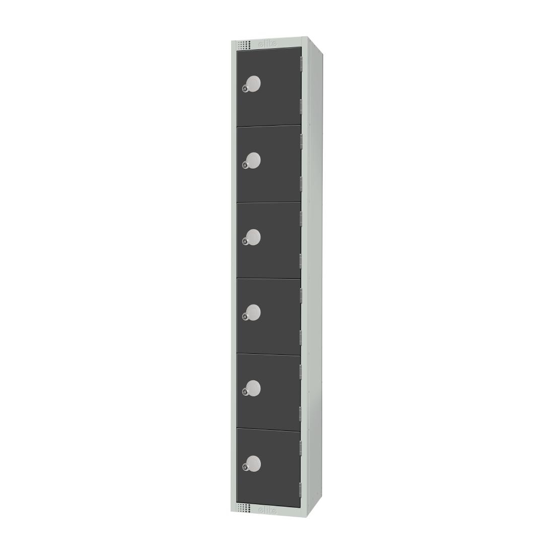 Elite Six Door Padlock Locker Graphite Grey
