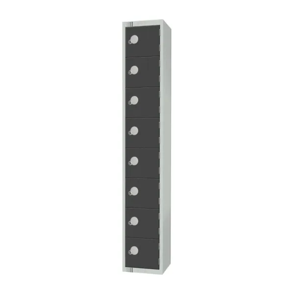 Elite Eight Door Camlock Locker Graphite Grey