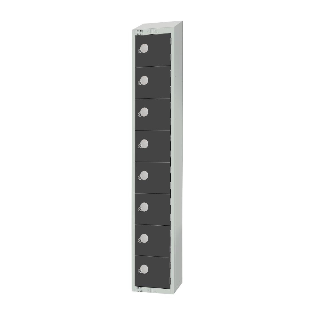Elite Eight Door Padlock Locker with Sloping Top Graphite Grey