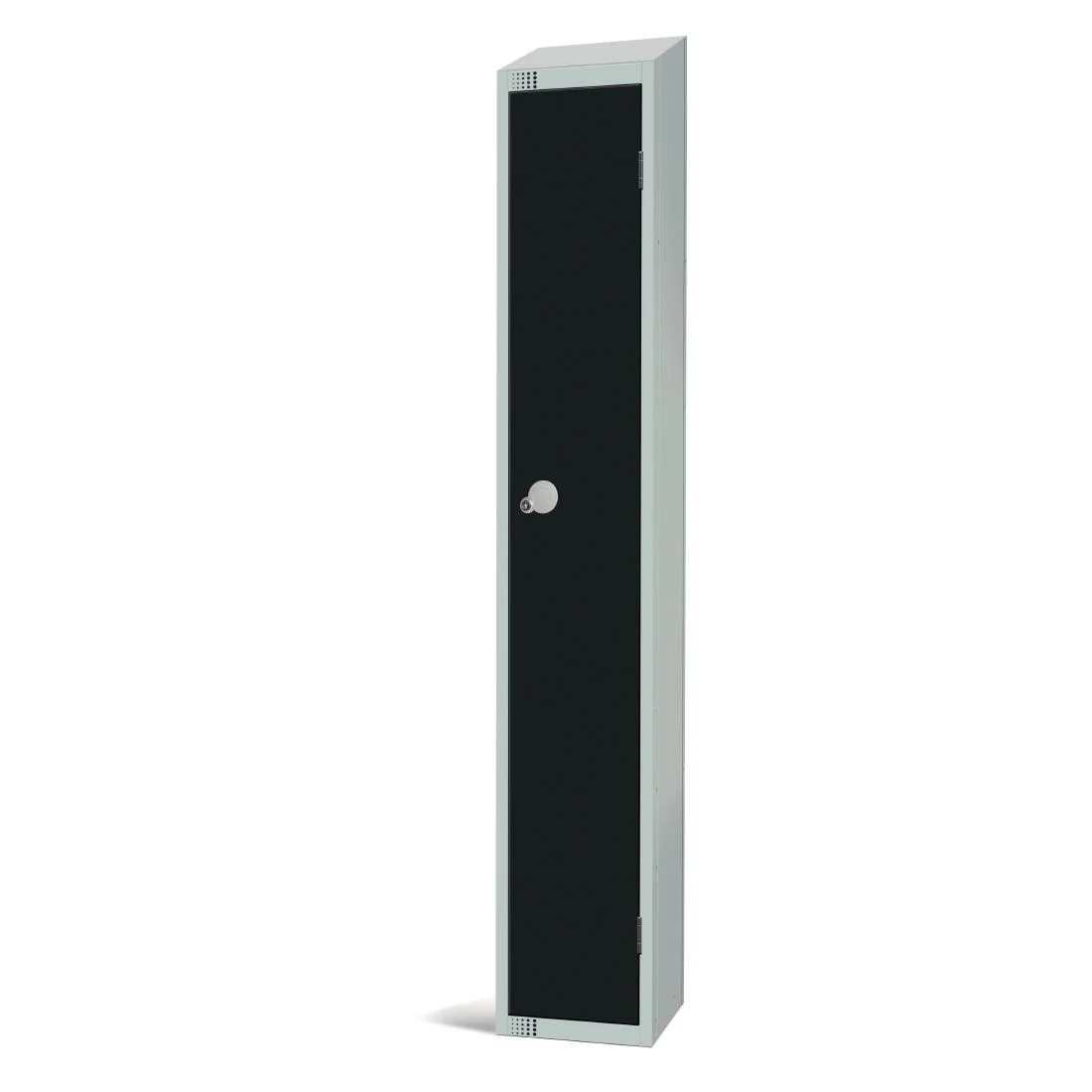 Elite Single Door Camlock Locker with Sloping Top Black
