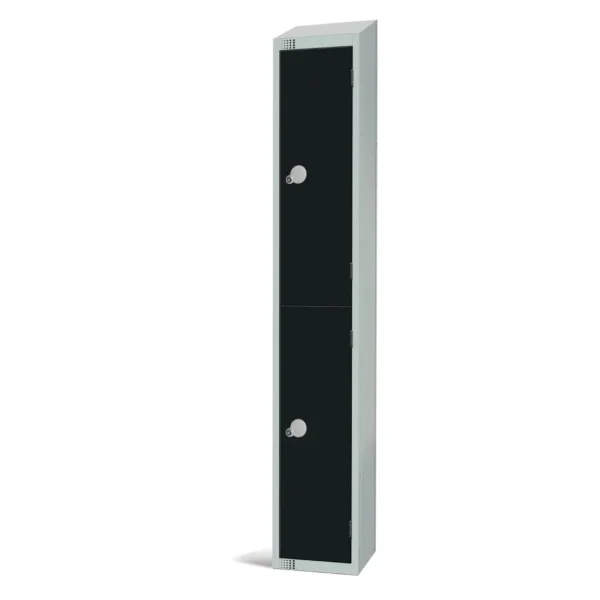 Elite Double Door Coin Return Locker with Sloping Top Graphite Black