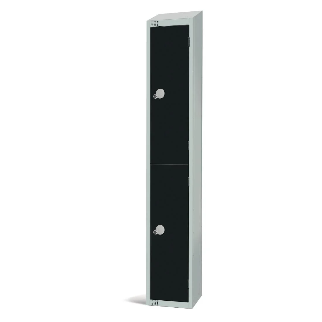 Elite Double Door Padlock Locker with Sloping Top Black - Image 2